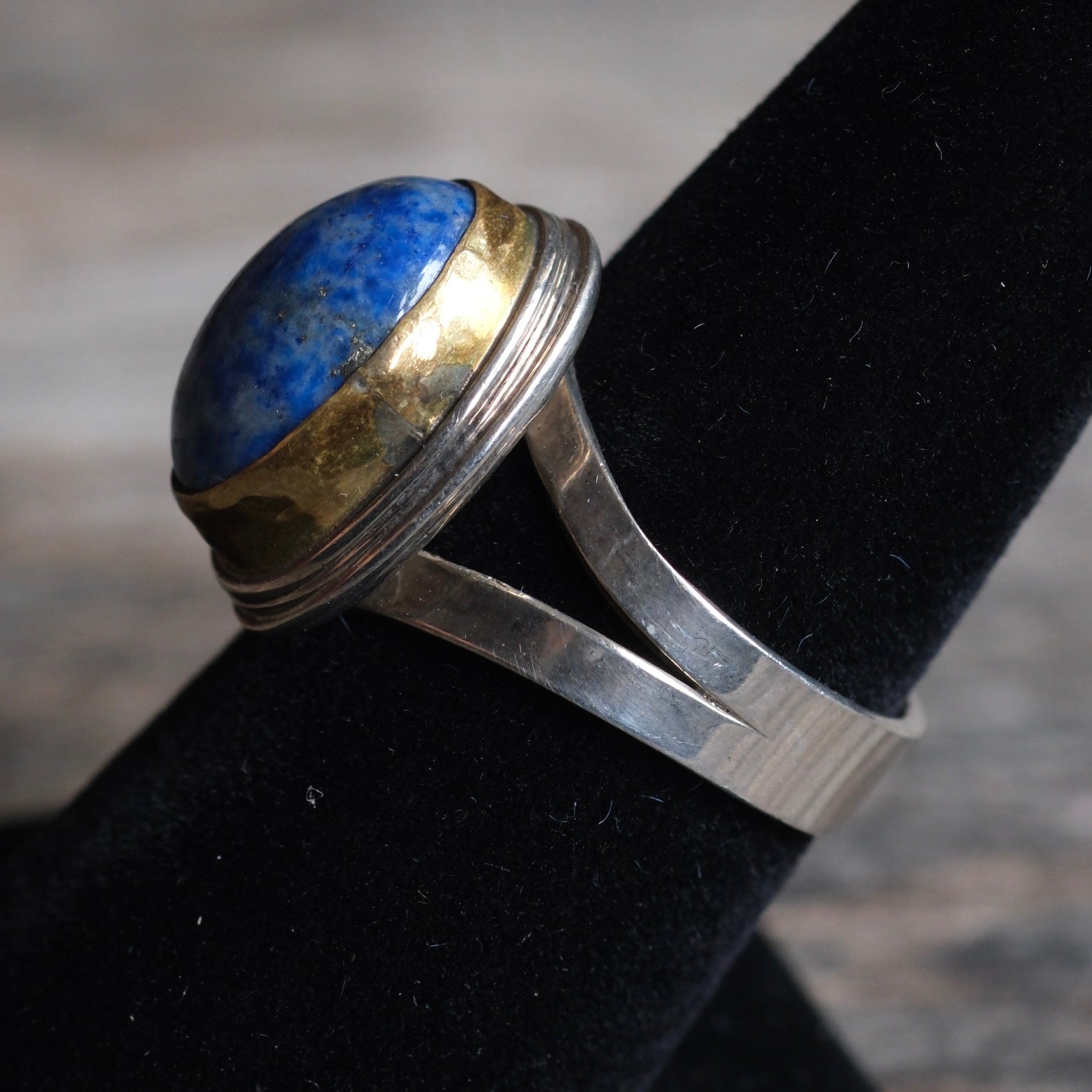 Vintage Sterling Lapis Ring 7.25