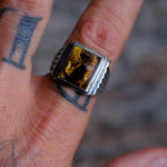 Vintage Sterling Tigers Eye Centurion Ring 9.25