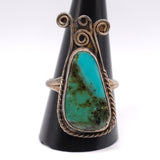 Vintage Sterling Turquoise Ring 9.75