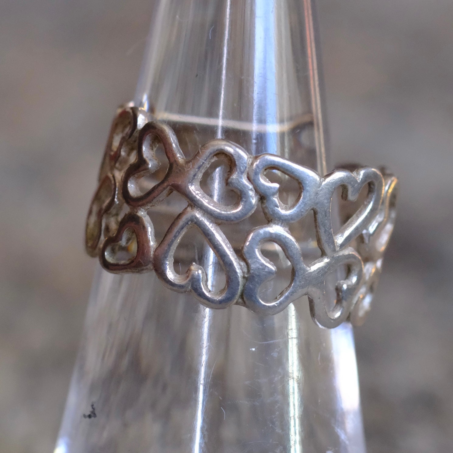 Vintage Sterling Heart Ring 6.5