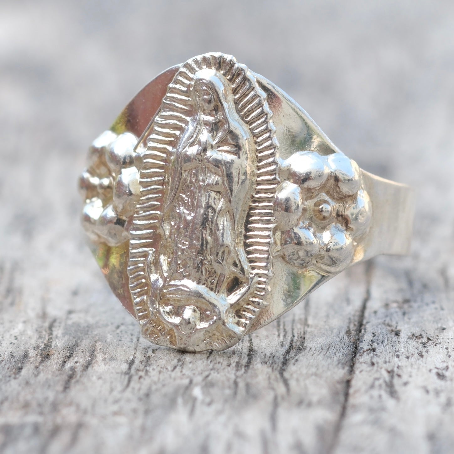 Vintage Sterling Silver Mary Ring 10