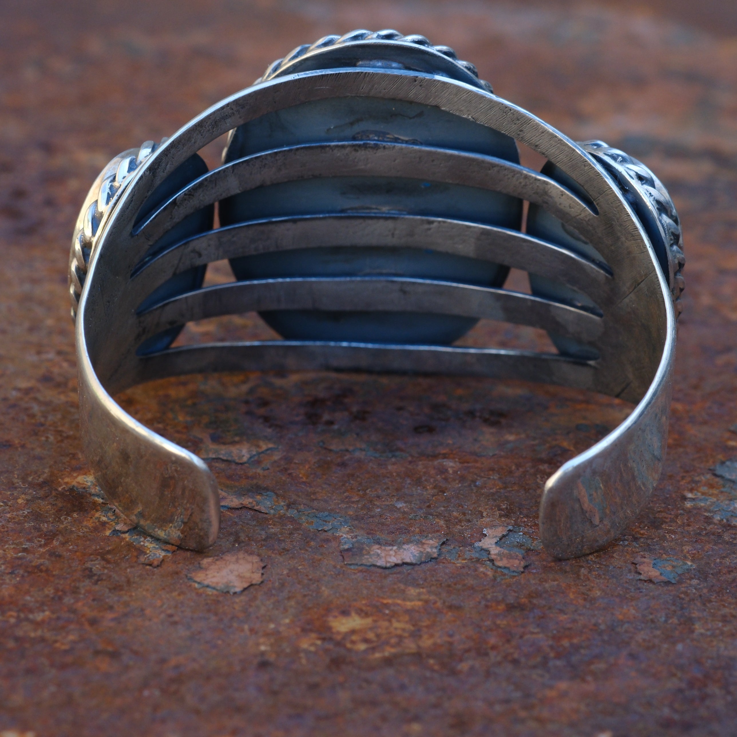 Huge 3-Stone Turquoise Cuff Bracelet