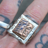 Vintage 1950's Mexican Biker Souvenir Ring 9.5