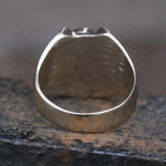 Vintage Sterling Lucky Abalone Horseshoe Ring 9.75