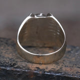 Vintage Sterling Lucky Abalone Horseshoe Ring 9.75