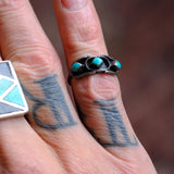 Vintage Sterling Turquoise Band 5.5
