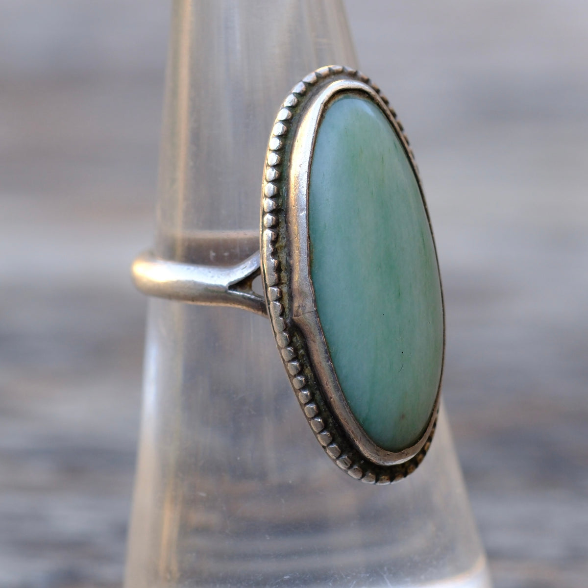 Vintage Sterling Turquoise Roper Ring 6