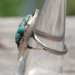 Vintage Sterling Turquoise Roper Ring 6