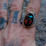 Vintage Sterling Zuni Inlay Shriners Ring 11.25