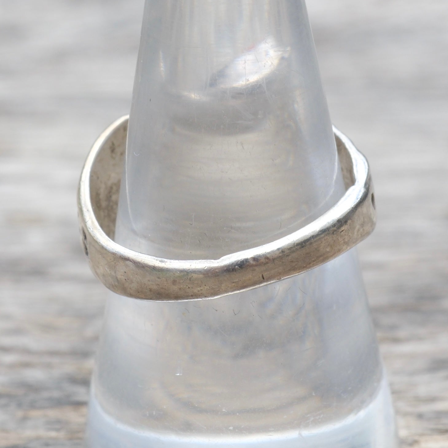 Vintage Sterling Turquoise and Coral Stamped Band Ring 8.75