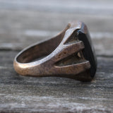 Vintage Sterling Onyx Signet Ring 10