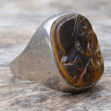 Vintage Sterling Tigers Eye Centurion Ring 10.5