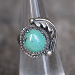 Vintage Sterling Turquoise Feather Ring 4.5