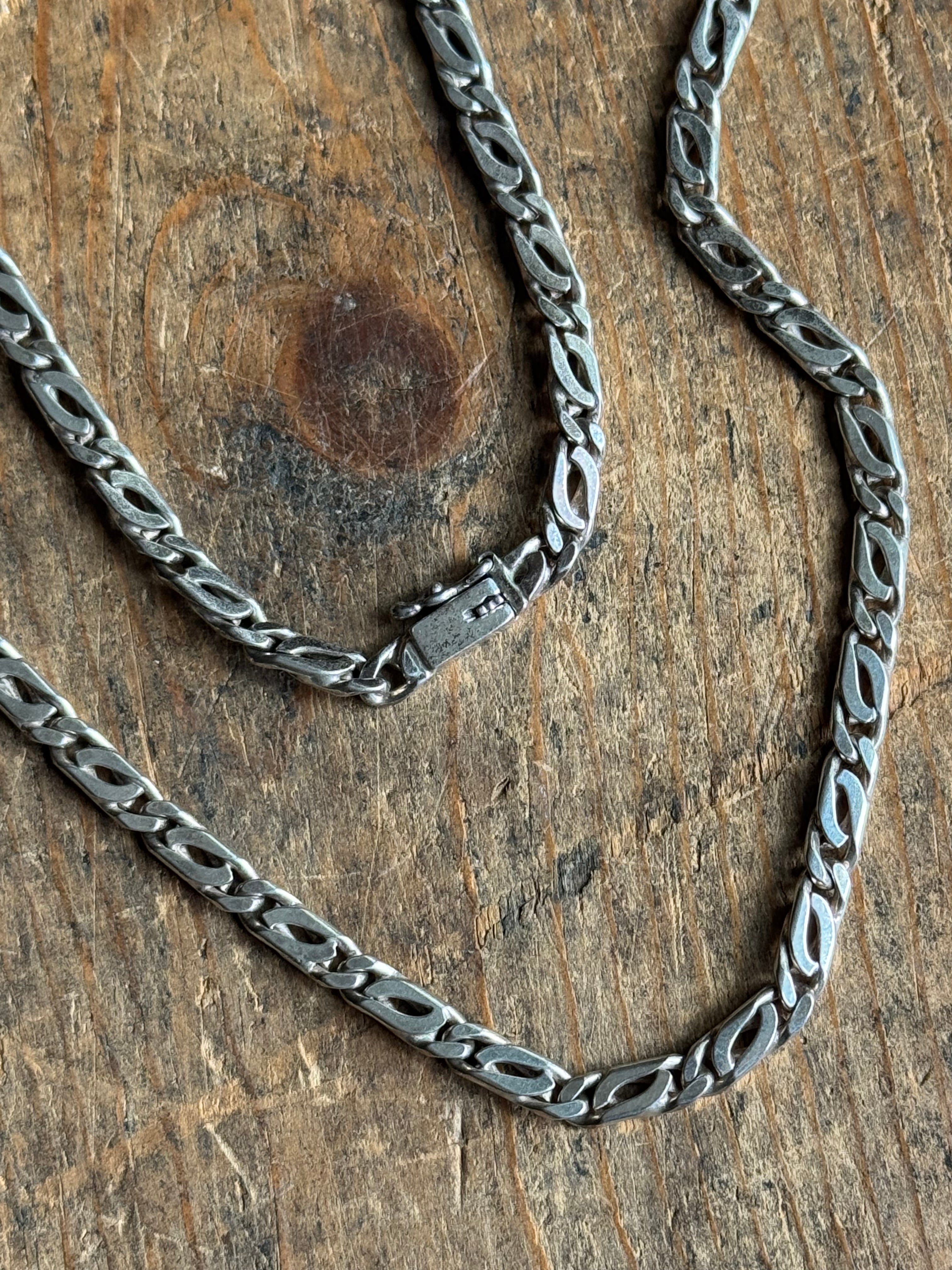 Vintage Sterling Silver 19” Snail Chain