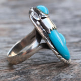 Vintage STerling Turquoise Claw Ring 6.5
