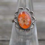 Vintage Sterling Flower Roper Ring 6.75