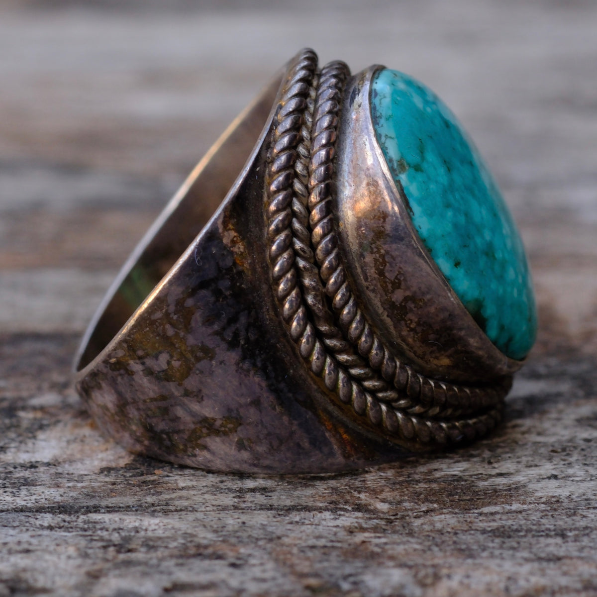 Vintage Sterling Turquoise Ring 8