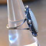 Vintage Sterling Mother Of Pearl Ring 7.75