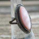 Vintage Sterling Mother Of Pearl Ring 6.25