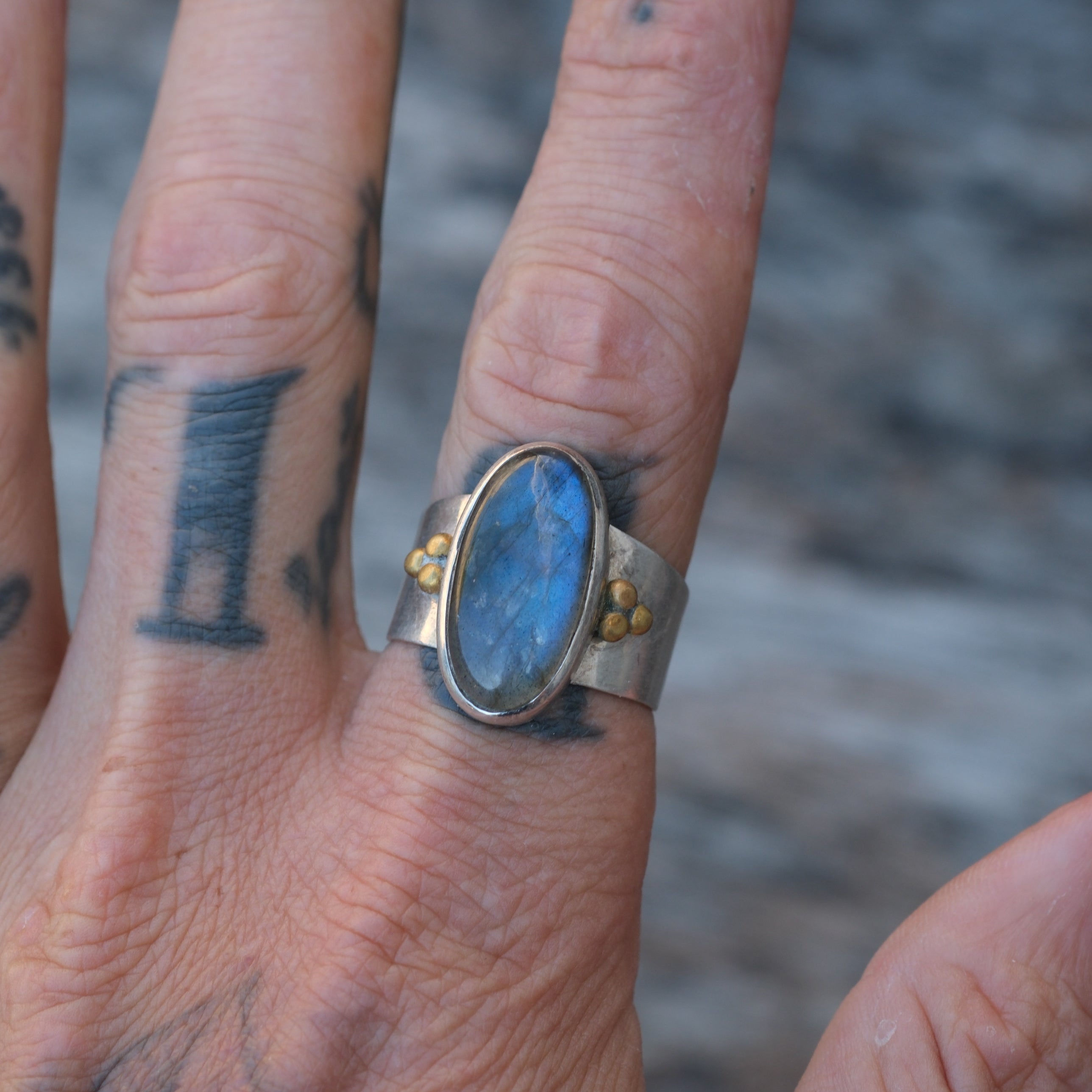 Vintage Sterling Labradorite Ring 9