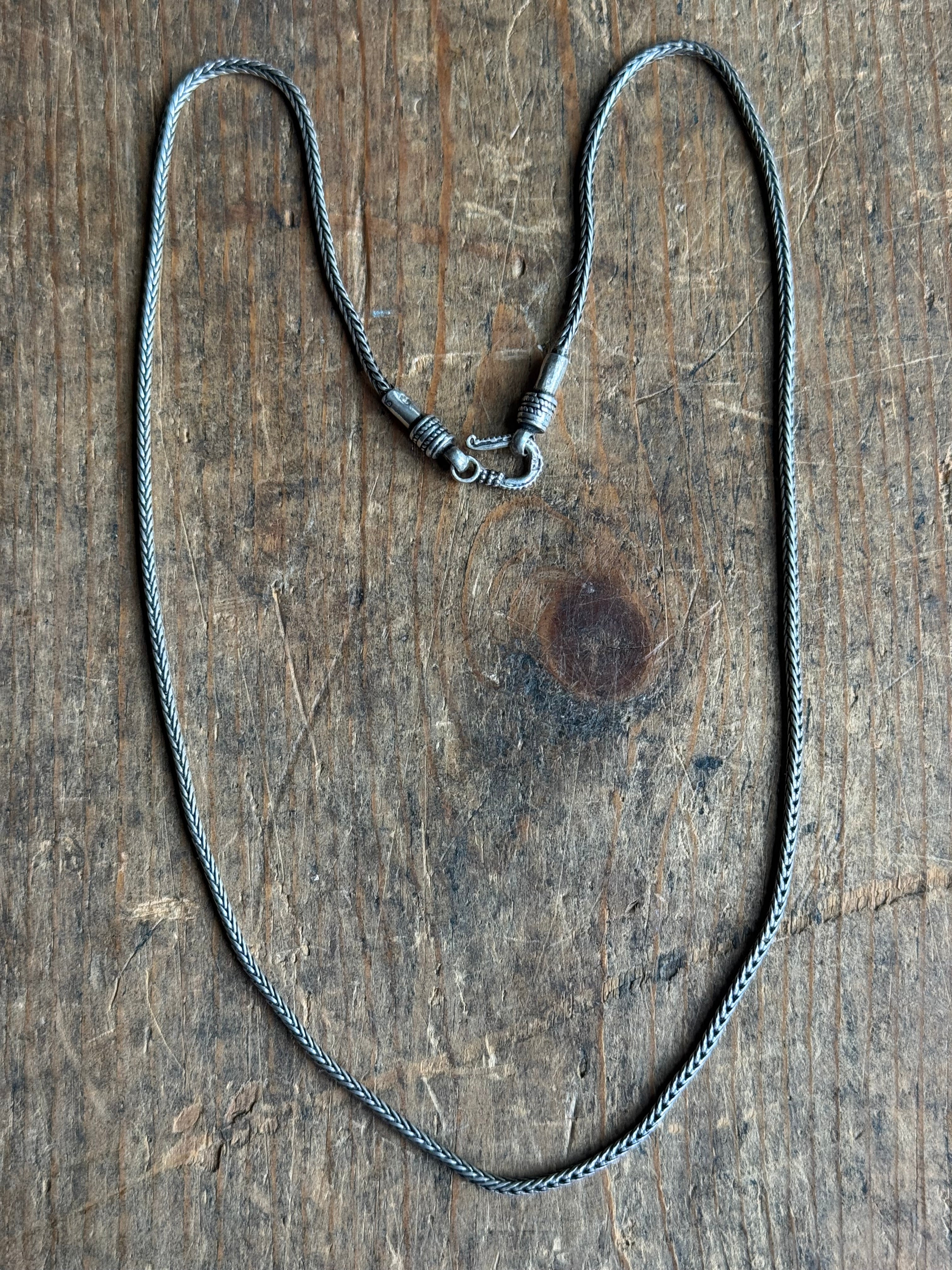 Vintage Sterling Silver 18.5” Foxtail Chain