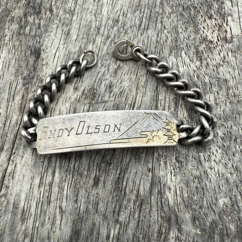Vintage Sterling WWII Military ID Bracelet