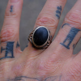 Vintage Sterling Onyx Ring 9