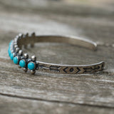 Vintage Sterling Snake Eye Turquoise Cuff