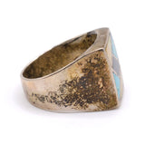 Vintage Sterling Multistone Inlay Ring 10.75