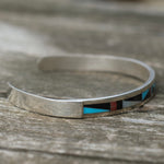Vintage Sterling Zuni Inlay Cuff