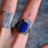 Vintage Sterling Lapis Ring 11
