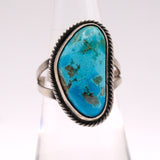 Vintage Sterling Turquoise Roper Ring 5.75