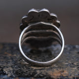 Vintage Sterling Turquoise Chain Ring 4.25