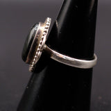 Vintage Sterling Shimmering Blue Resin Ring 7.5