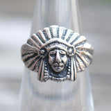 Vintage Sterling Silver Chief Ring 5.5