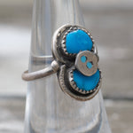 Vintage Sterling Effie Turquoise Snake Ring 5.75