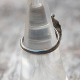 Vintage Sterling Mother Of Pearl and Coral Feather Ring 5.5