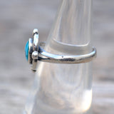 Vintage Sterling Turquoise Chip Inlay Ring 6