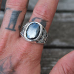 1980's Vintage Sterling Hematite Thunderbird Ring