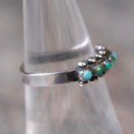 Vintage Sterling Turquoise Snake Eye Ring 6.5