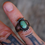 Vintage Sterling Turquoise Fred Harvey Era Ring 4.25