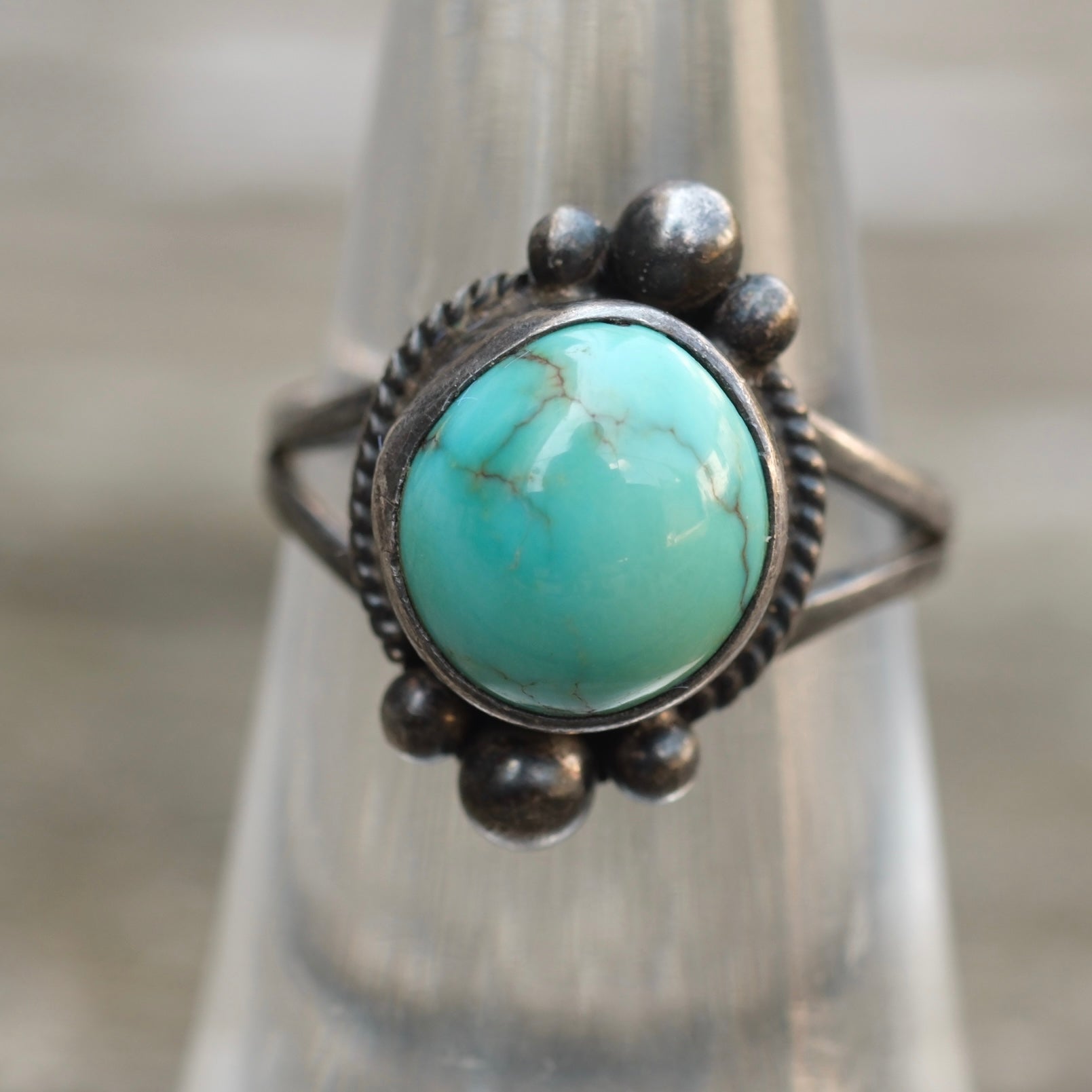 Vintage Sterling Turquoise Ring 5.75