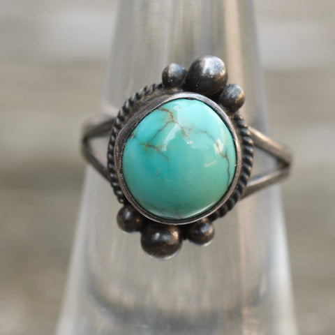 Vintage Sterling Turquoise Ring 5.75