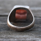 Vintage Sterling Agate Signet Ring 7.25
