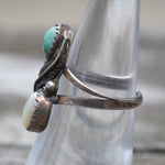 Vintage Sterling Turquoise and Mother Of Pearl Ring 6.25