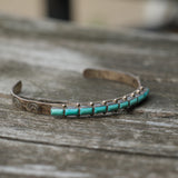 Vintage Sterling Turquoise Inlay Cuff