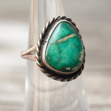 Vintage Sterling Turquoise Roper Ring 5.25