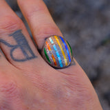 Vintage Sterling Engraved Dome Ring 5.5