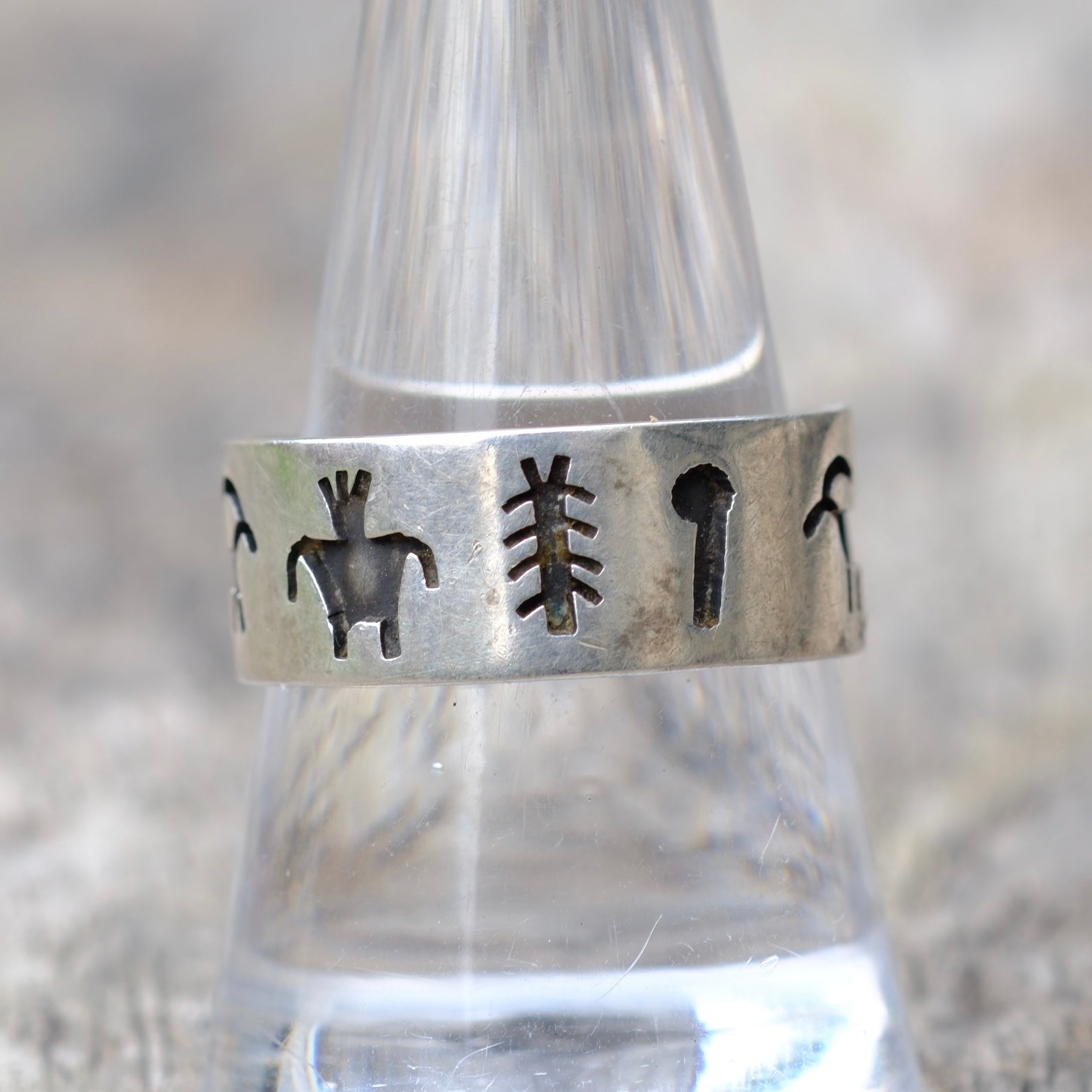 Vintage Sterling Silver Stamped Band 9.75