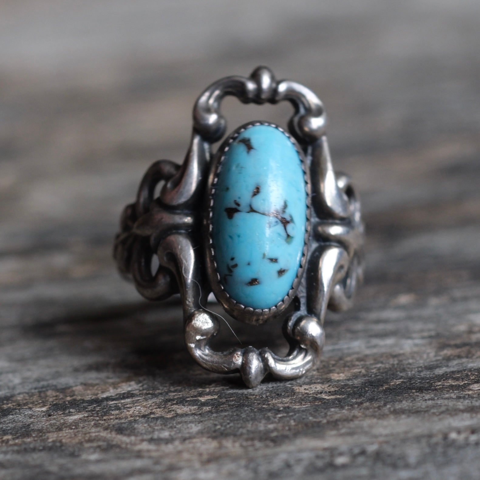 Vintage Sterling Turquoise Ring 5